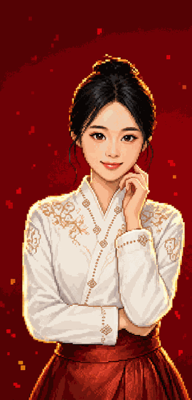 像素风新娘角色